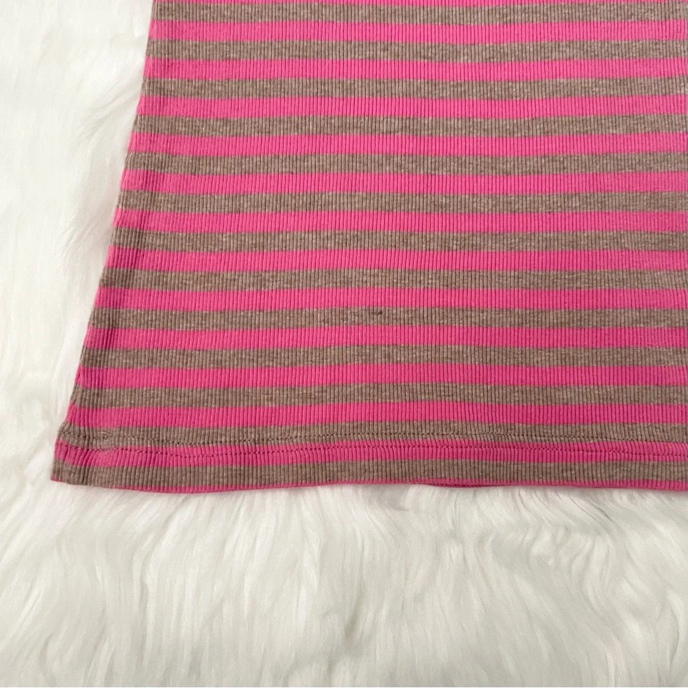 Pink & Tan Striped Racerback Tank Top - Picture 3 of 3